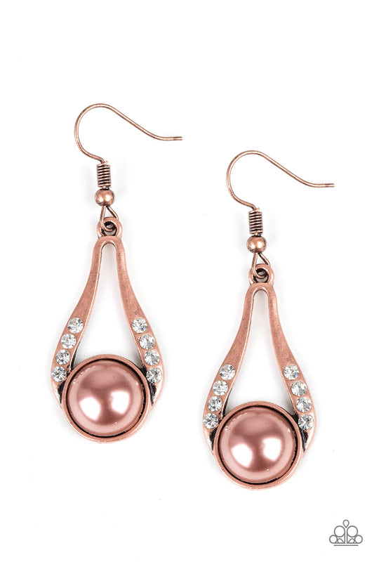 Paparazzi - HEADLINER Over Heels - Copper Earrings