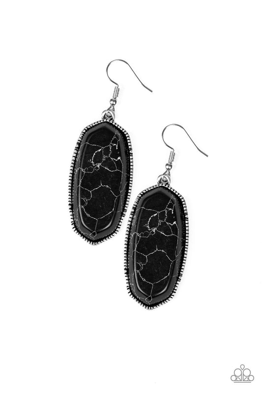 Paparazzi - Stone Quest - Black Earrings