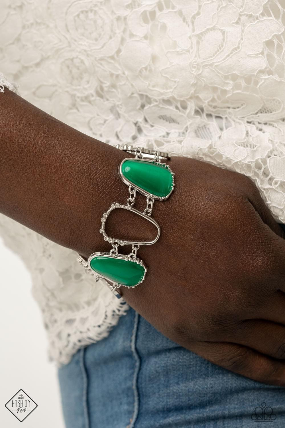 Paparazzi- Yacht Club Couture - Green Bracelet