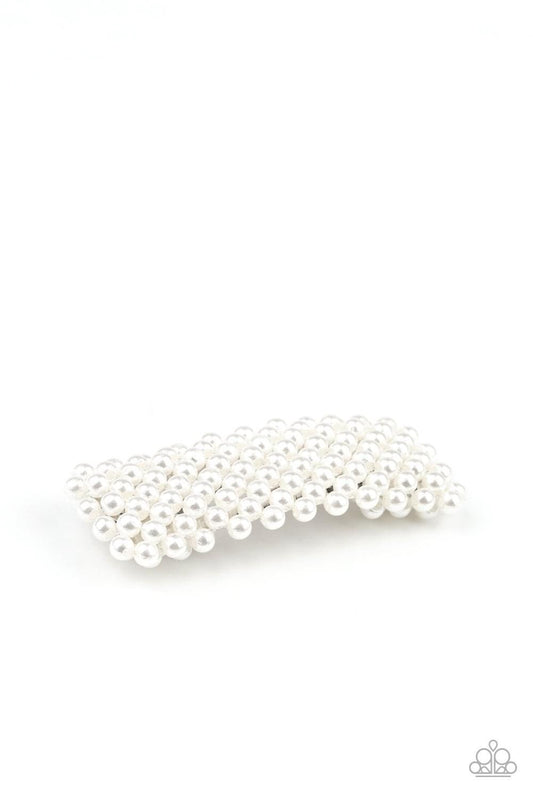 Paparazzi- Pearl-Clutching Posh White Hair Clip