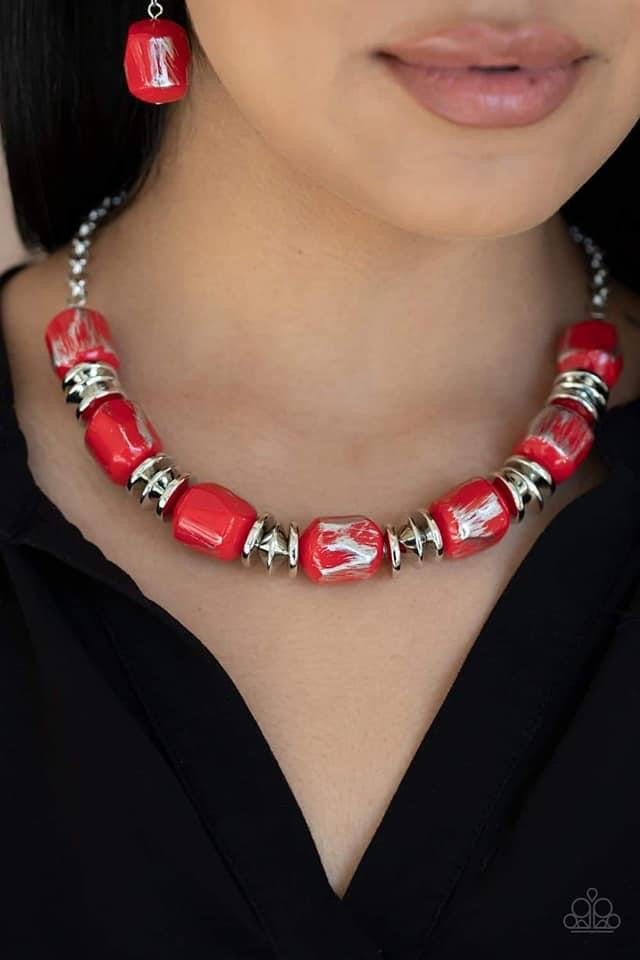 Paparazzi- Girl Grit Red Necklace