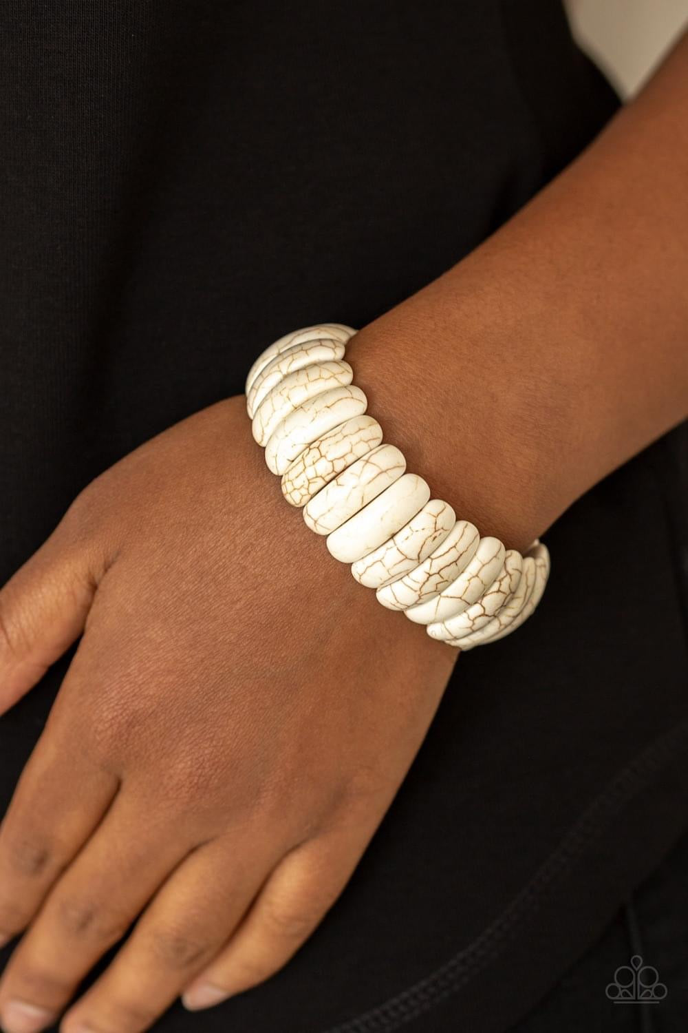 Paparazzi - Peacefully Primal White Bracelet