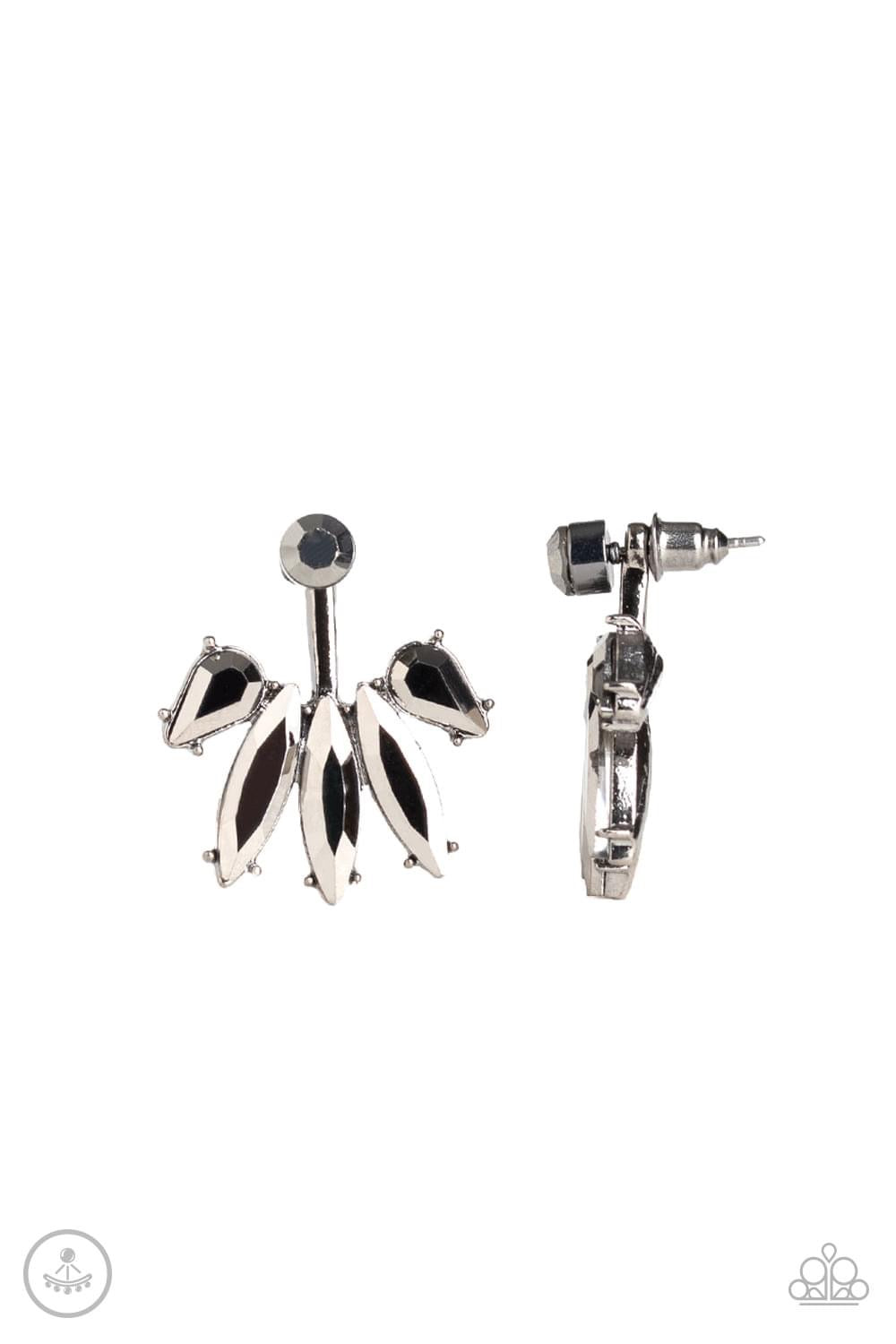 Paparazzi - Stunningly Striking Black Post Earrings