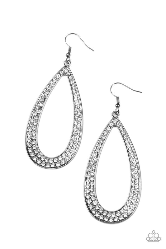 Paparazzi - Diamond Distraction - Black Earrings