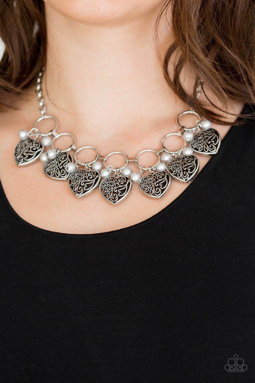 Paparazzi- Very Valentine - Silver Necklace