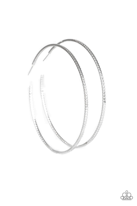 Paparazzi - Shimmer Maker - Silver Hoop Earrings