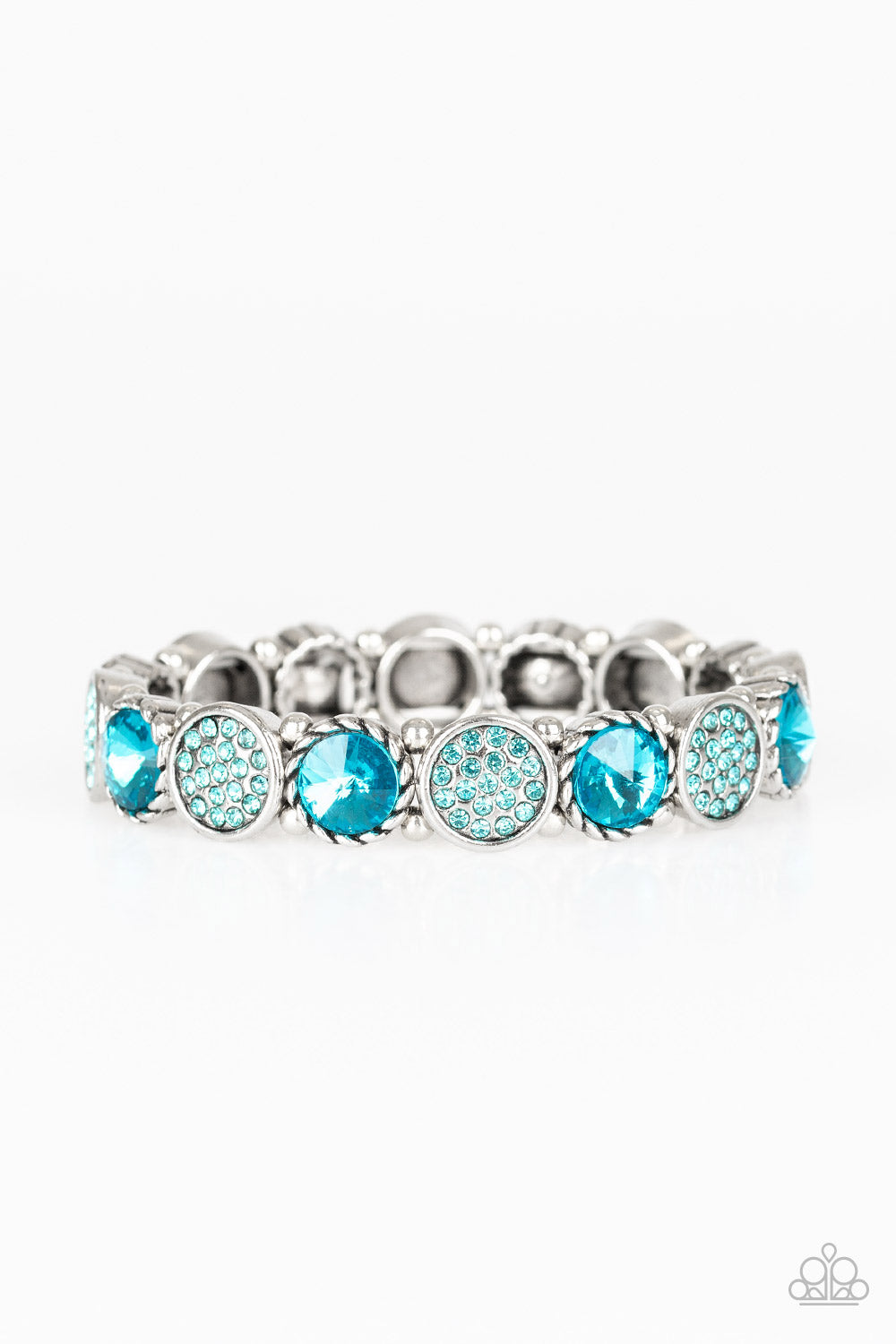 Paparazzi - Take A Moment To Reflect - Blue Stretch Bracelet