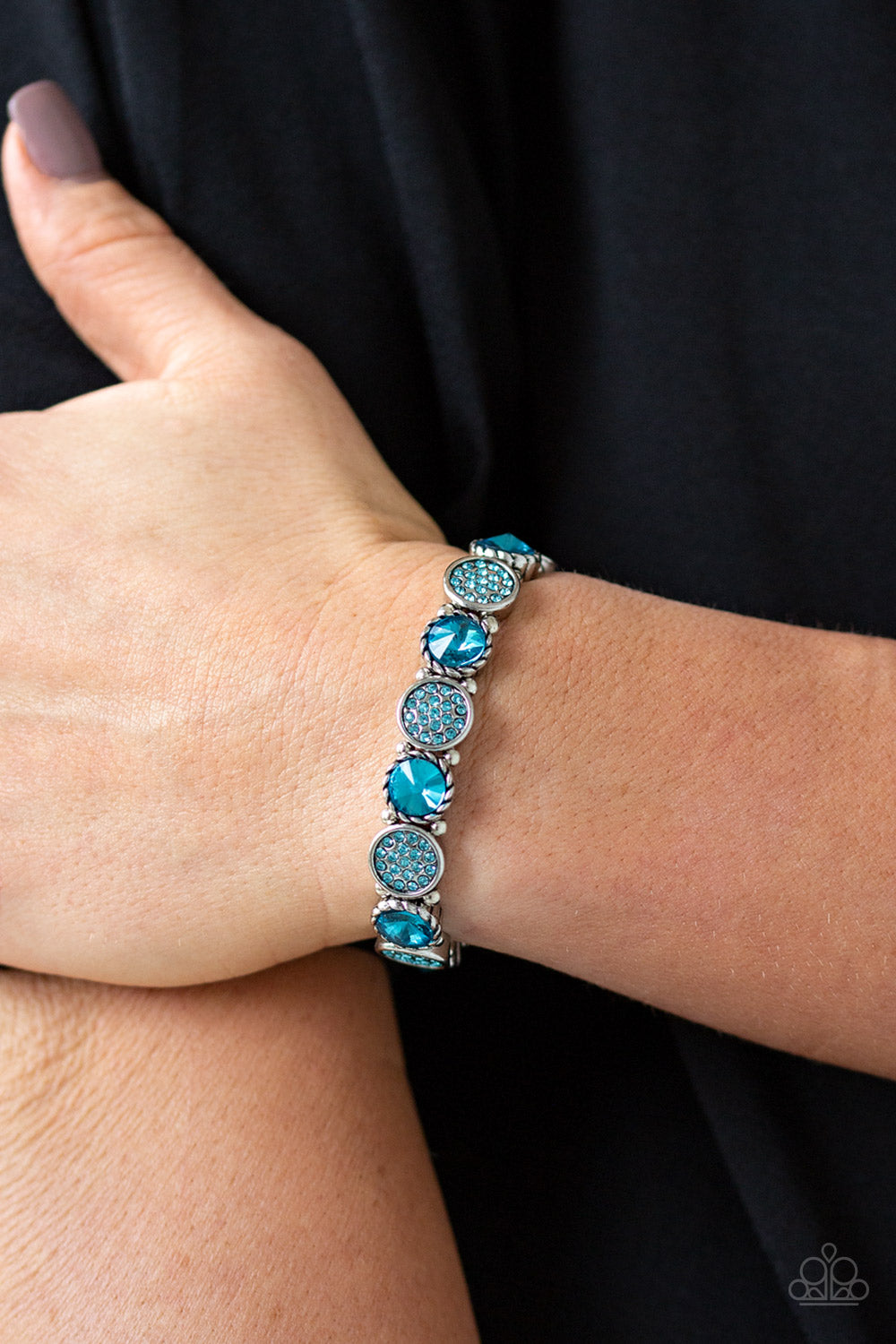 Paparazzi - Take A Moment To Reflect - Blue Stretch Bracelet