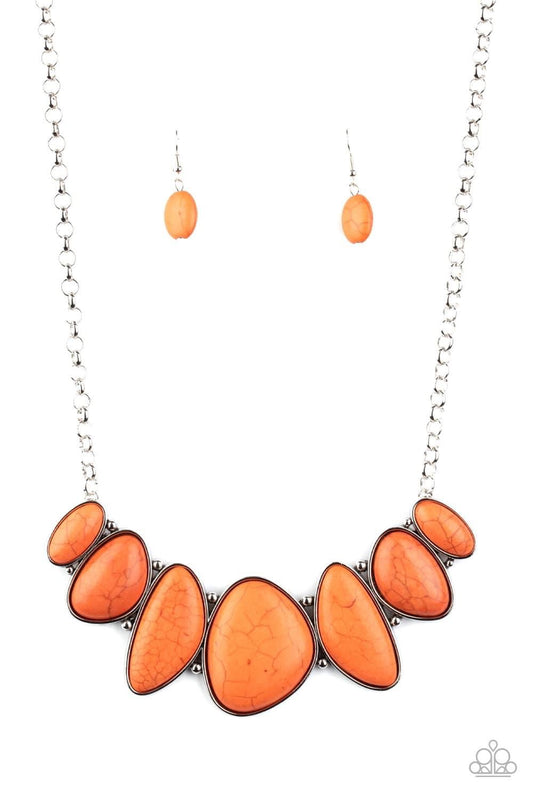 Paparazzi - Primitive Orange Necklace and Feel At  HOMESTEAD Orange Bracelet Set