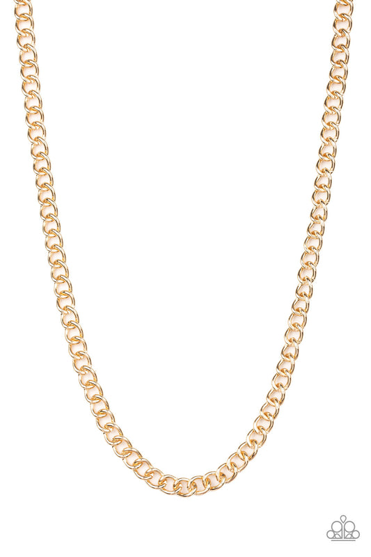 Paparazzzi - Full Court - Gold Urban Necklace and Sideline Gold Urban Bracelet Set