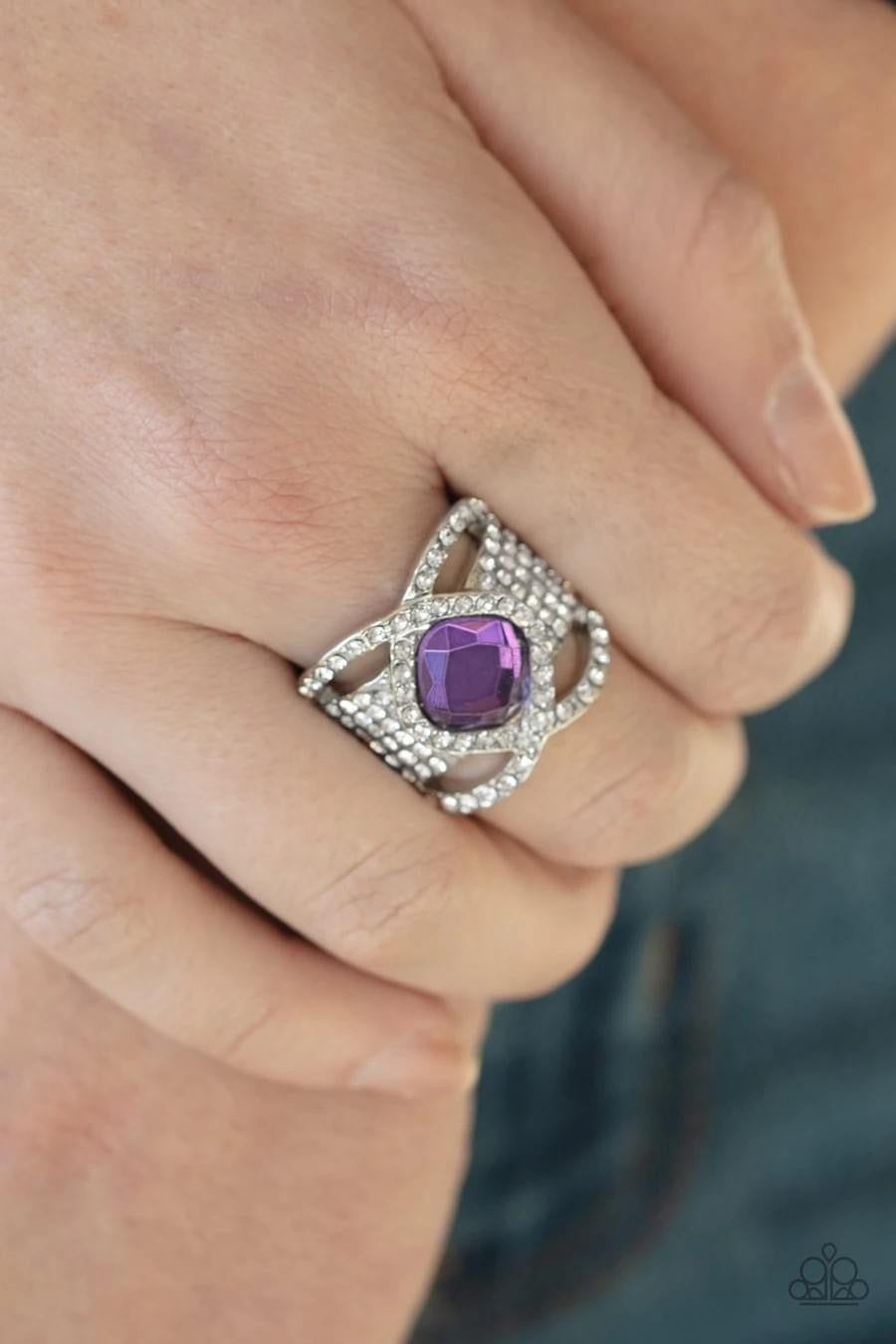 Paparazzi - TRIPLE CROWN TWINKLE - PURPLE Ring