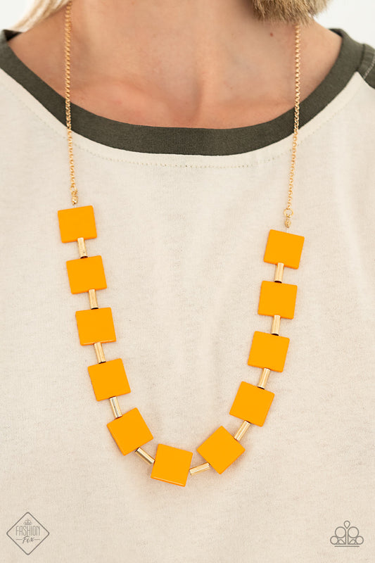 Paparazzi- Hello, Material Girl - Orange Necklace