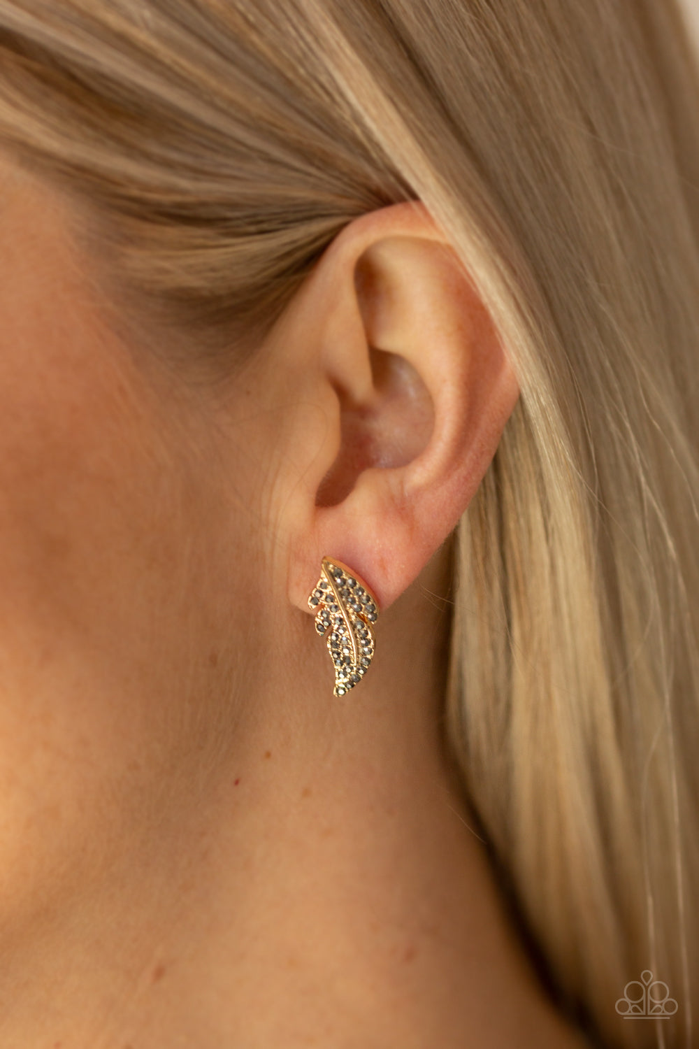 Paparazzi - Feathered Fortune - Gold Earrings