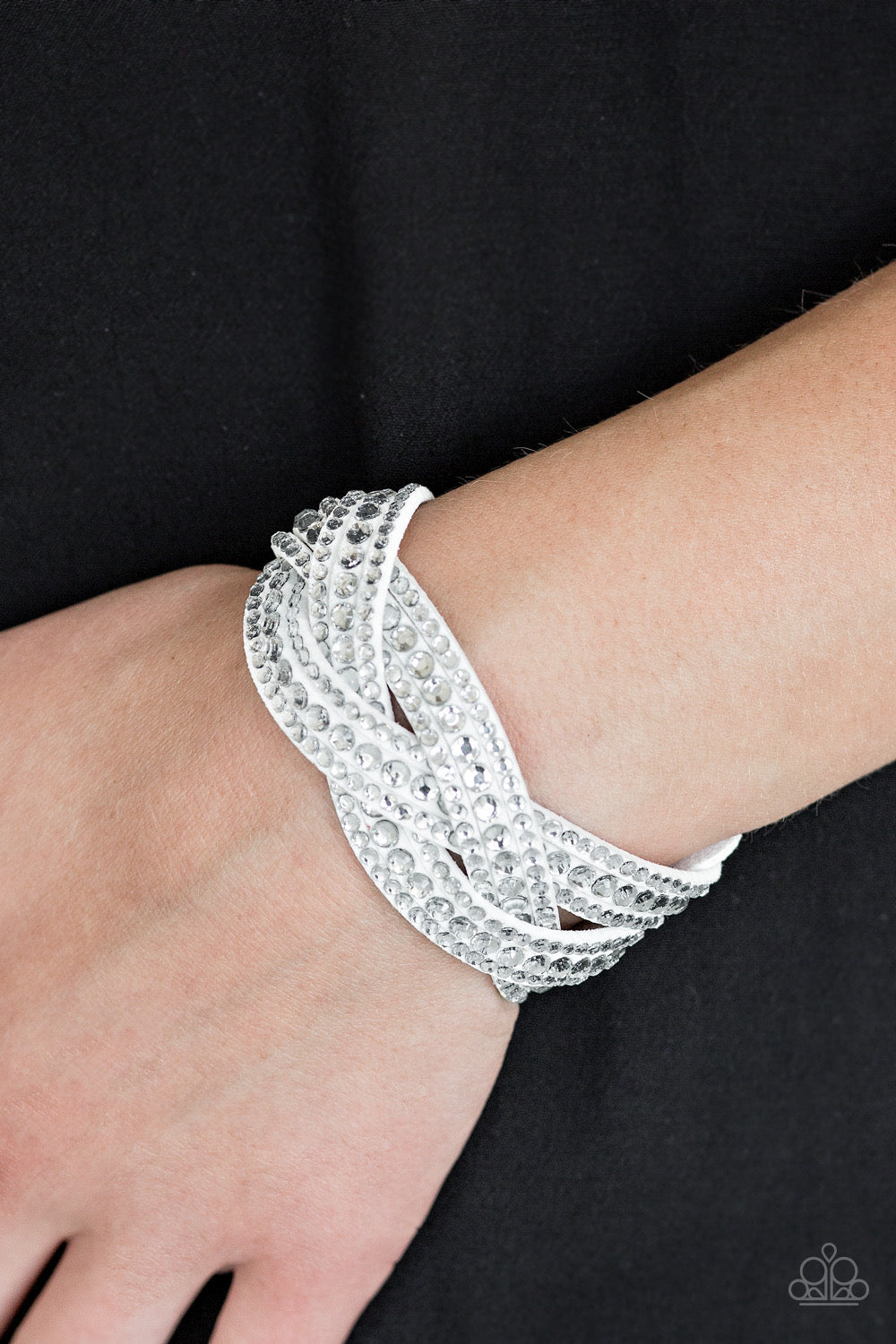 Paparazzi - Bring On The Bling - White Wrap Bracelet