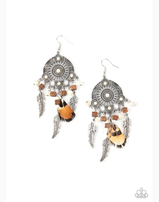 Paparazzi - Desert Plains White Earrings