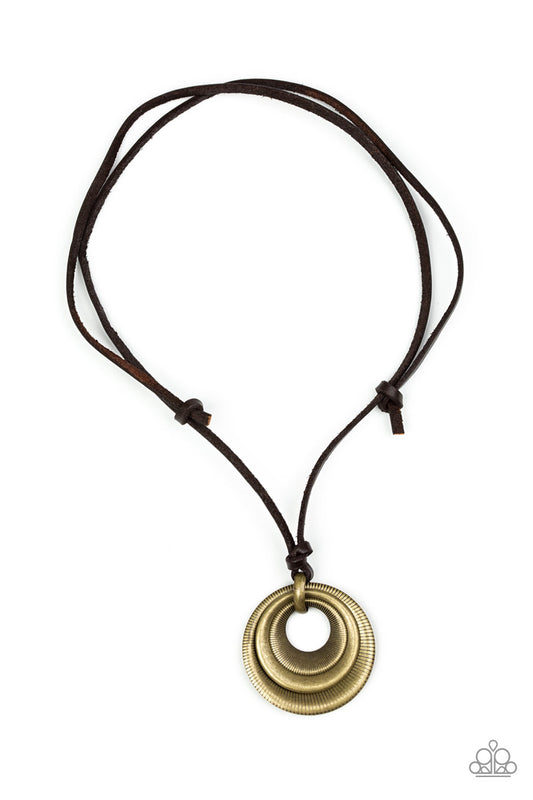 Paparazzi - Desert Spiral - Brass Urban Necklace