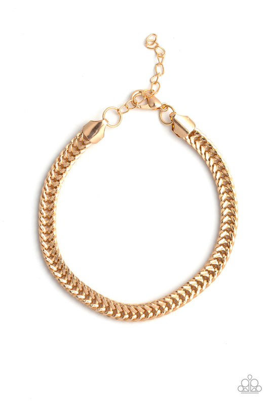 Paparazzi - One-Two Knockout - Gold Bracelet