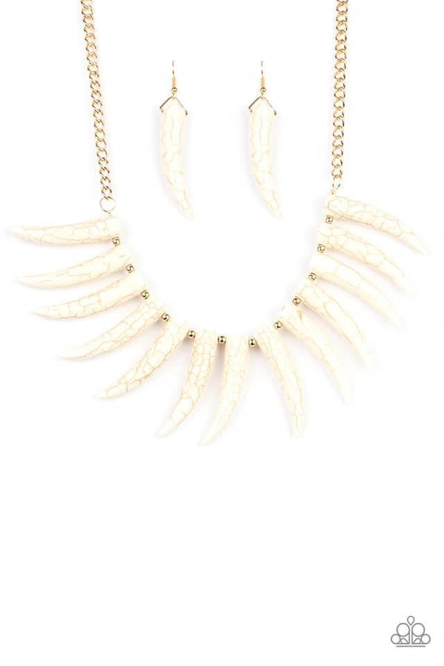 Paparazzi - TUSK TUNDRA - WHITE NECKLACE