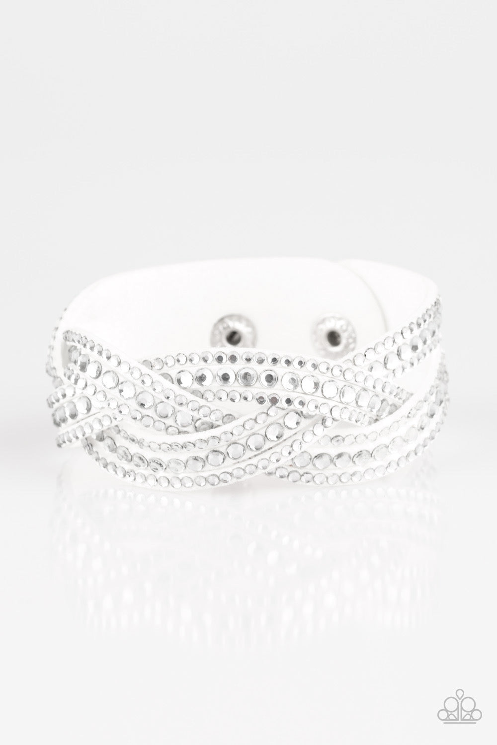 Paparazzi - Bring On The Bling - White Wrap Bracelet