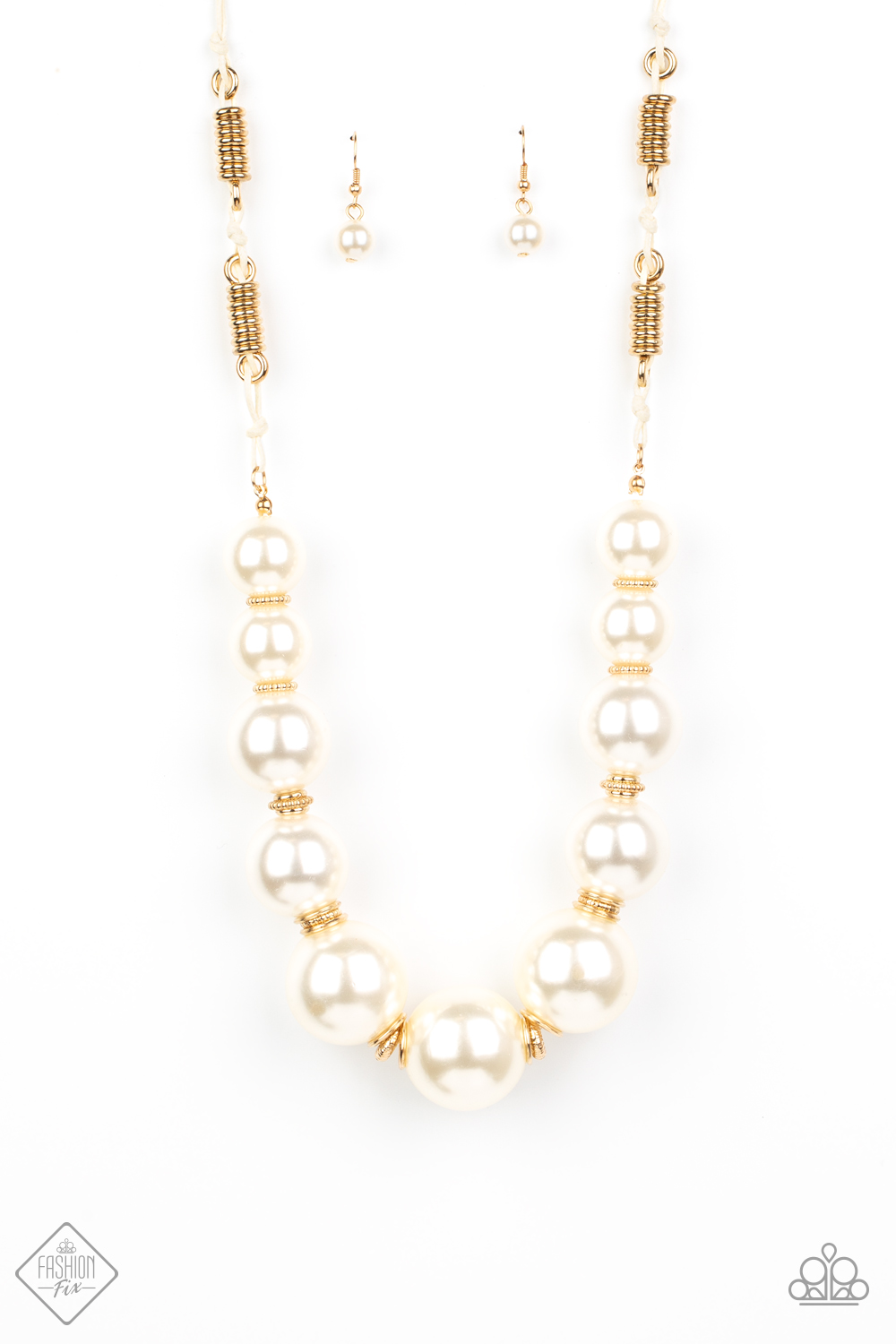 Paparazzi - Pearly Prosperity Gold Necklace