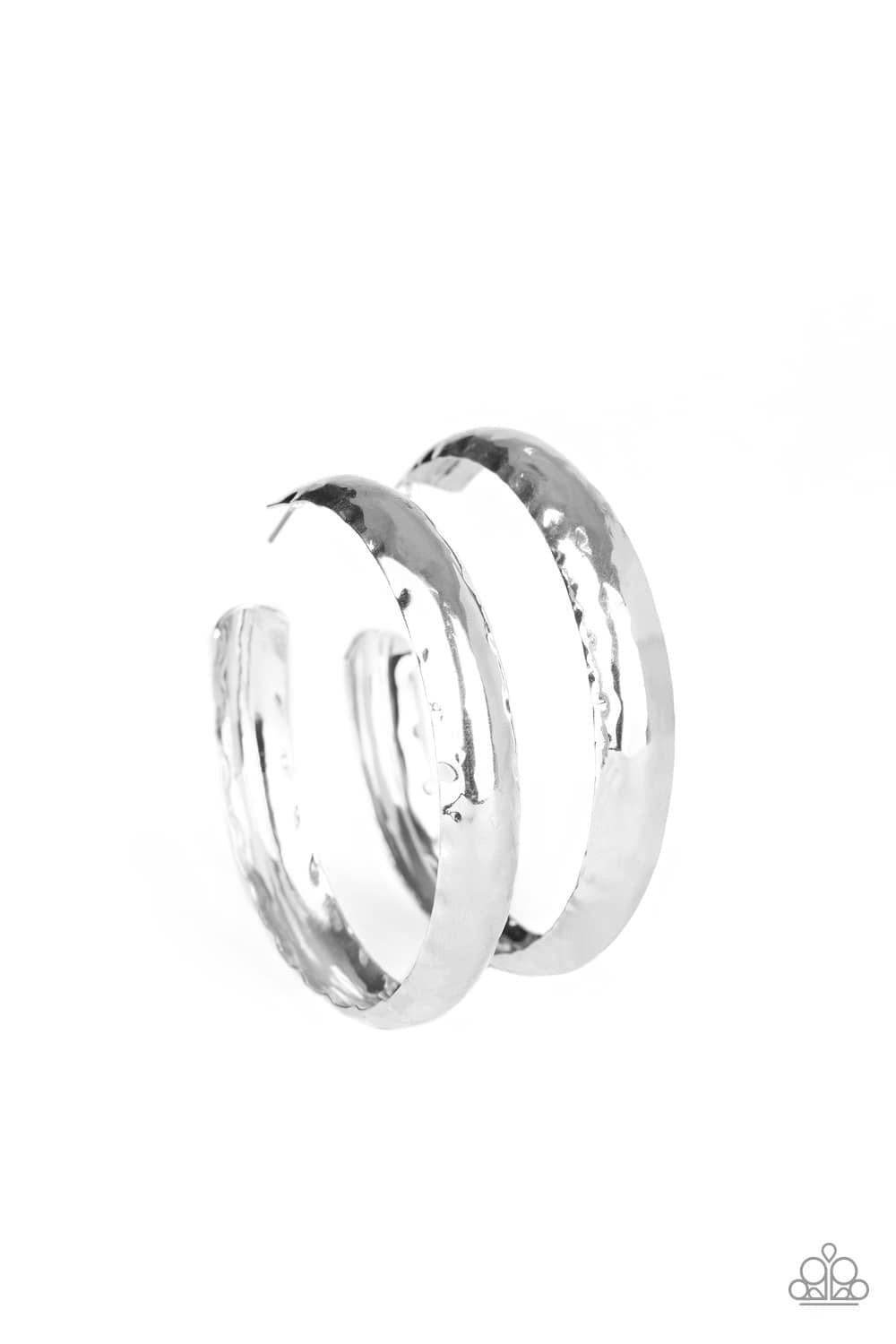 Paparazzi - Check Out These Curves - Silver Hoop Earrings