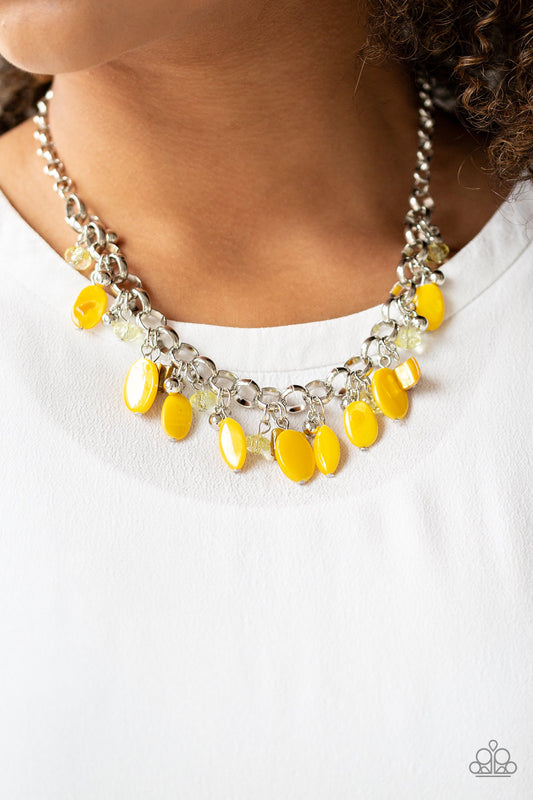 Paparazzi - I Want To SEA The World  Yellow Necklace and Seashore Sailing - Yellow Bracelet  Set