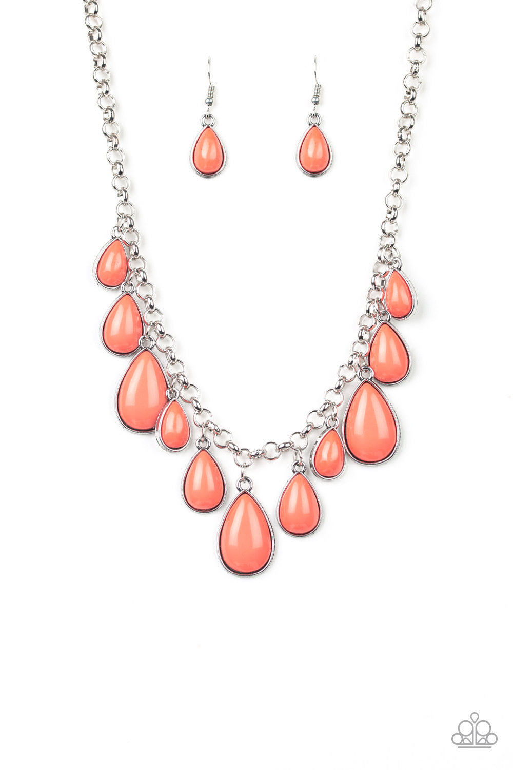 Paparazzi - Jaw-Dropping Diva - Orange Necklace