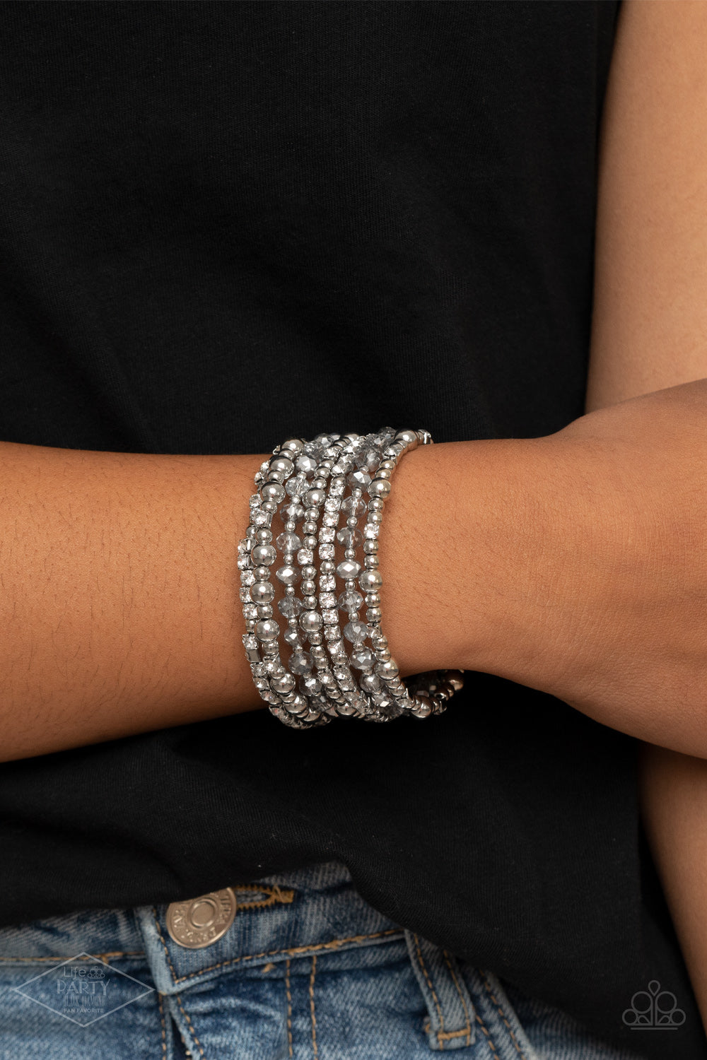 Paparazzi- ICE Knowing You - Silver Bracelet