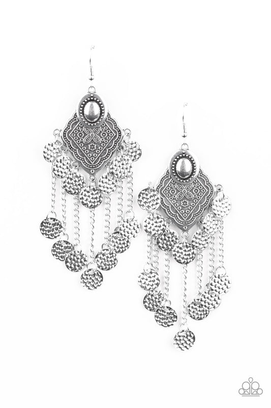 Paparazzi - Garden Explorer - Silver Earrings