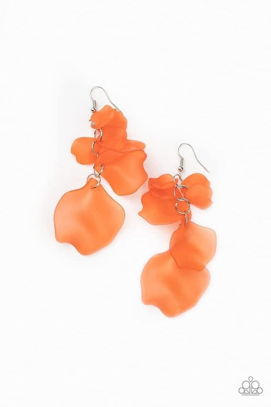 Paparazzi - Fragile Florals Orange Acrylic Earrings