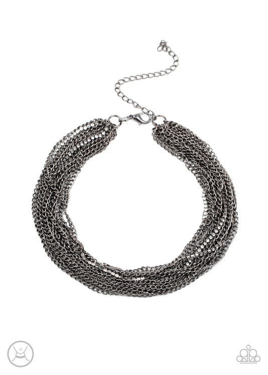 Paparazzi - Catch You LAYER! - Black Necklace