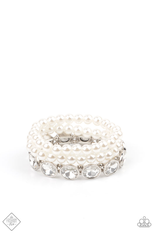 Paparazzi - Flawlessly Flattering - White Bracelet