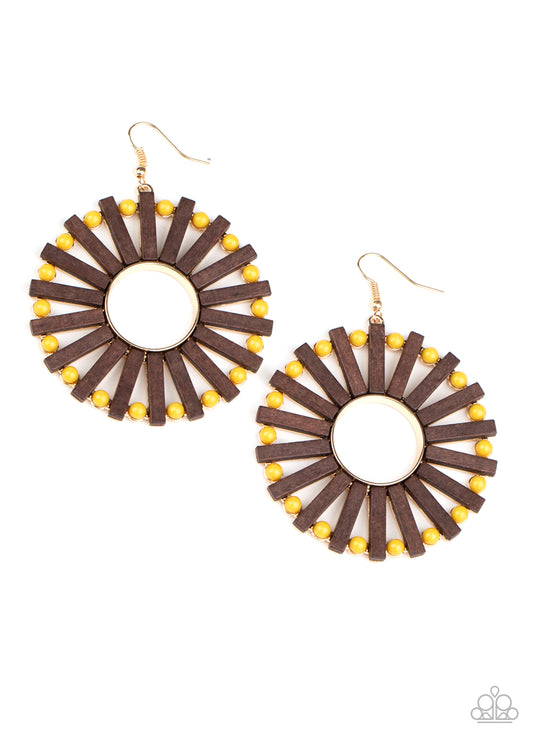 Paparazzi- Solar Flare - Yellow Earrings