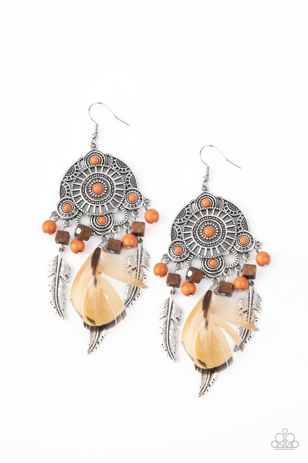 Paparazzi - Desert Plains - Orange Earrings