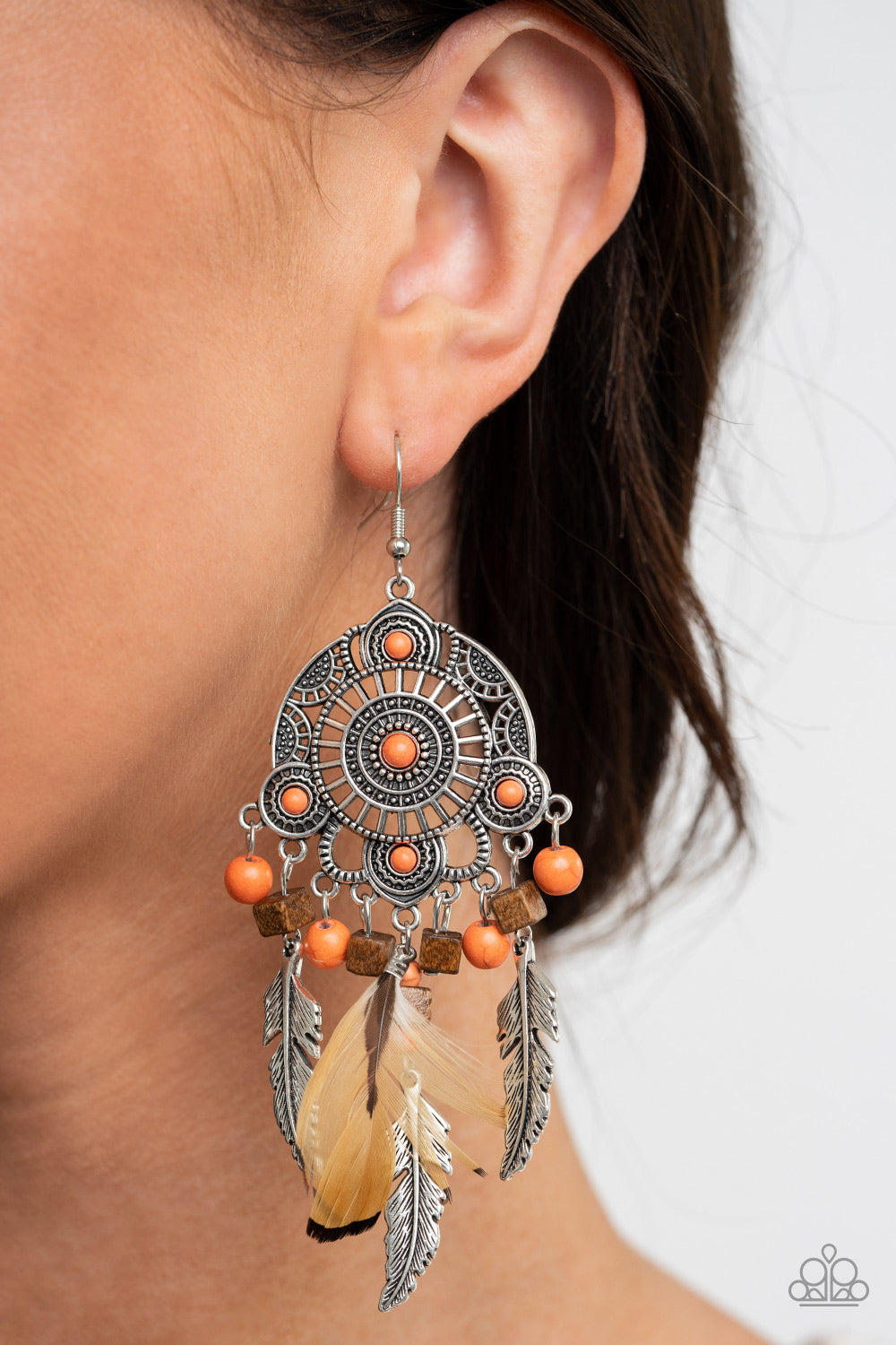 Paparazzi - Desert Plains - Orange Earrings