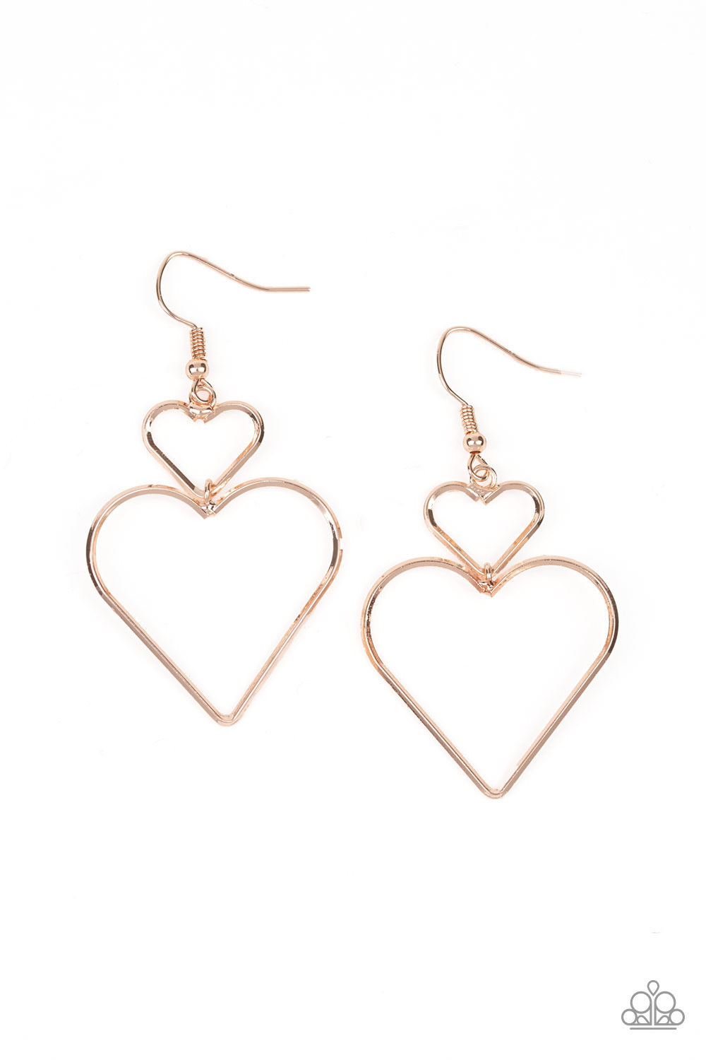 Paparazzi - Heartbeat Harmony - Rose Gold Earrings