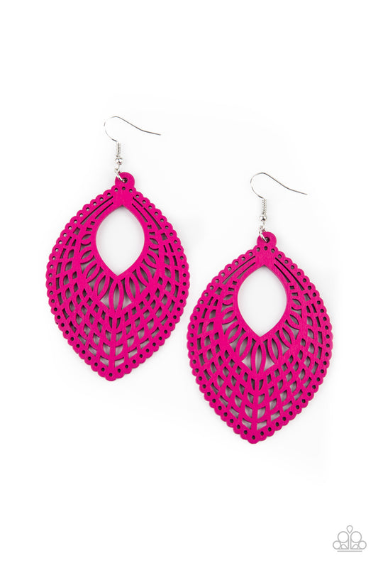 Paparazzi- One Beach At A Time - Pink Earrings