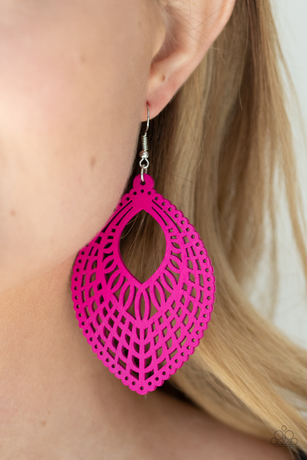 Paparazzi- One Beach At A Time - Pink Earrings