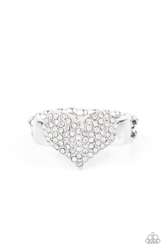 Paparazzi - Heart of BLING - White Ring