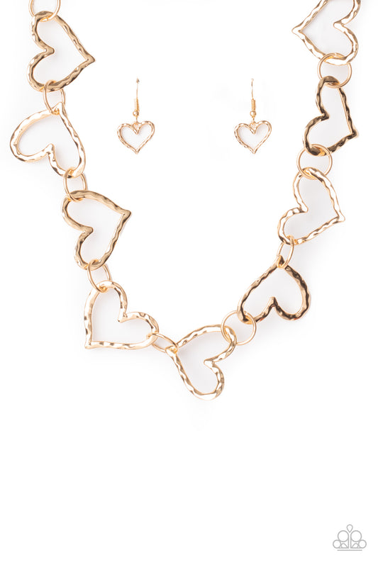 Paparazzi - Vintagely Valentine - Gold Necklace