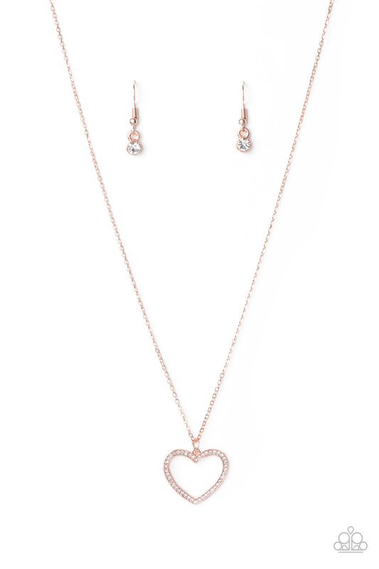 Paparazzi - GLOW by Heart - Rose Gold Necklace