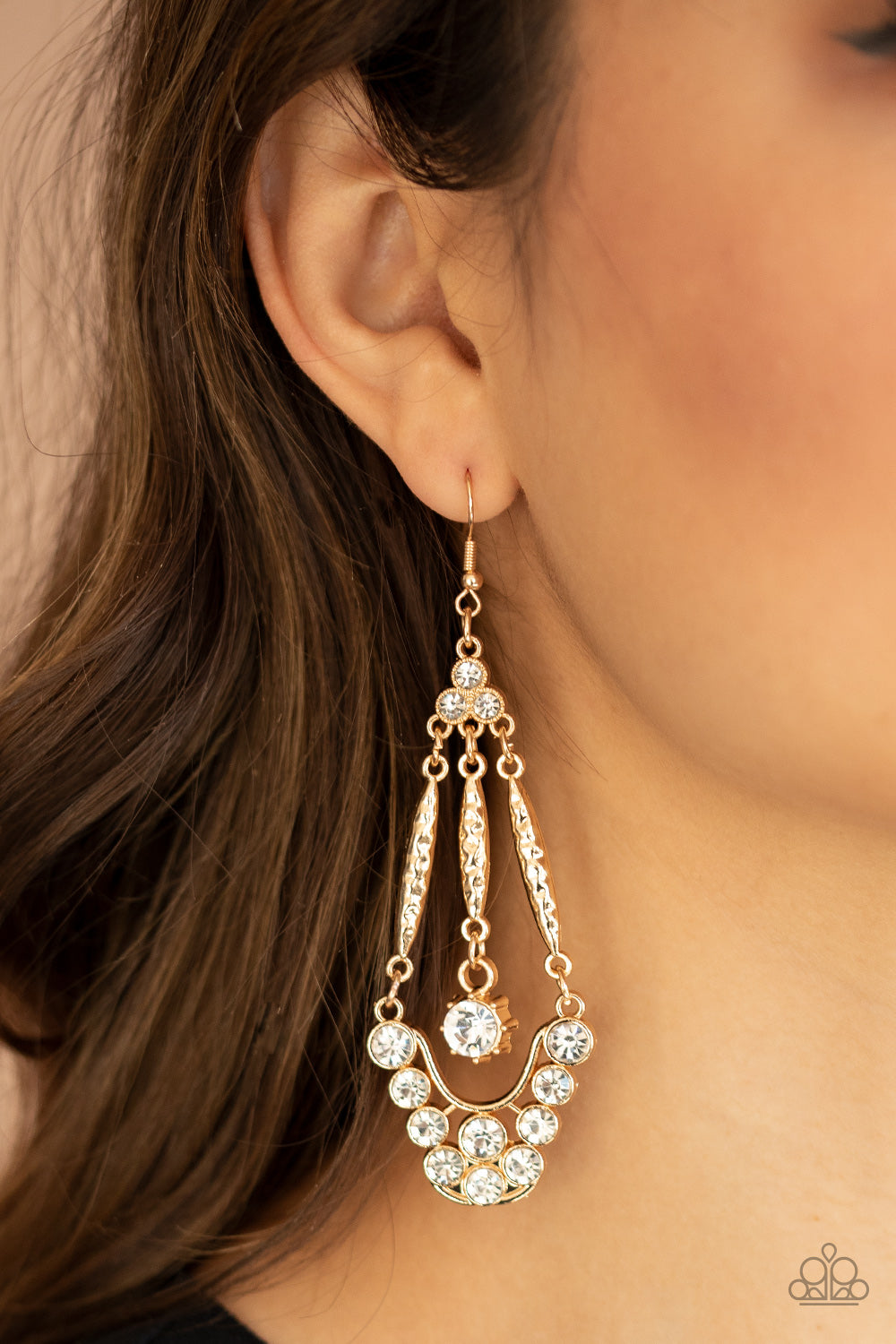 Paparazzi- High-Ranking Radiance - Gold Earrings