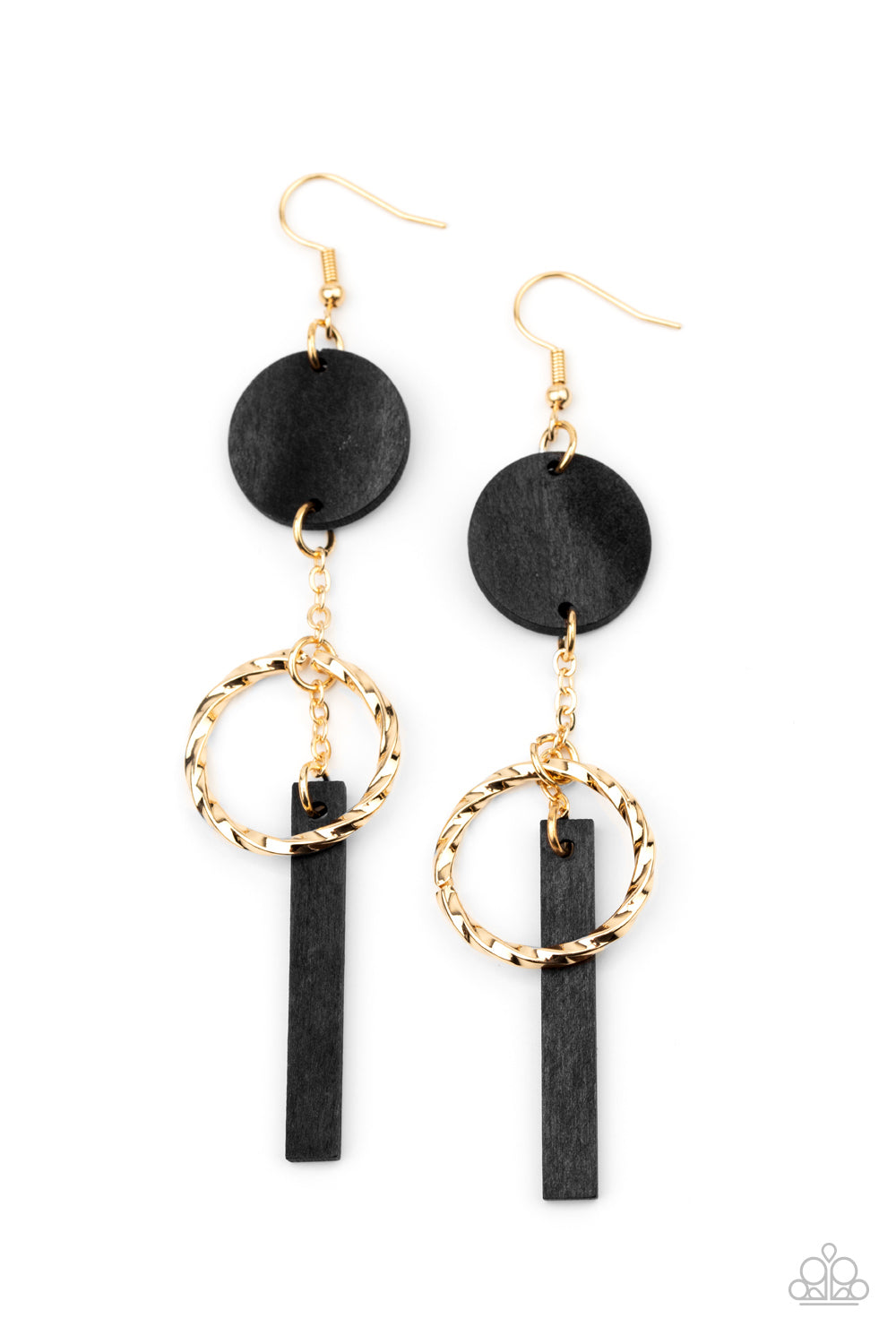 Paparazzi- Raw Refinement - Black Earrings