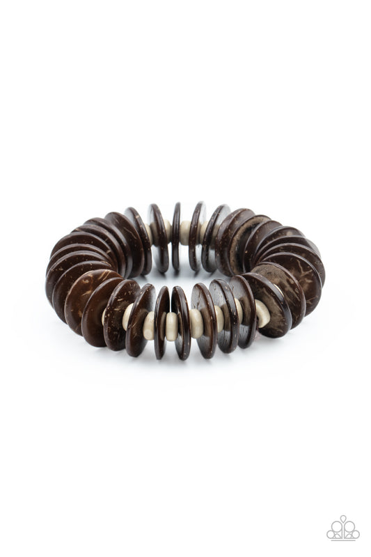 Paparazzi - Caribbean Reefs - Brown Wooden Bracelet