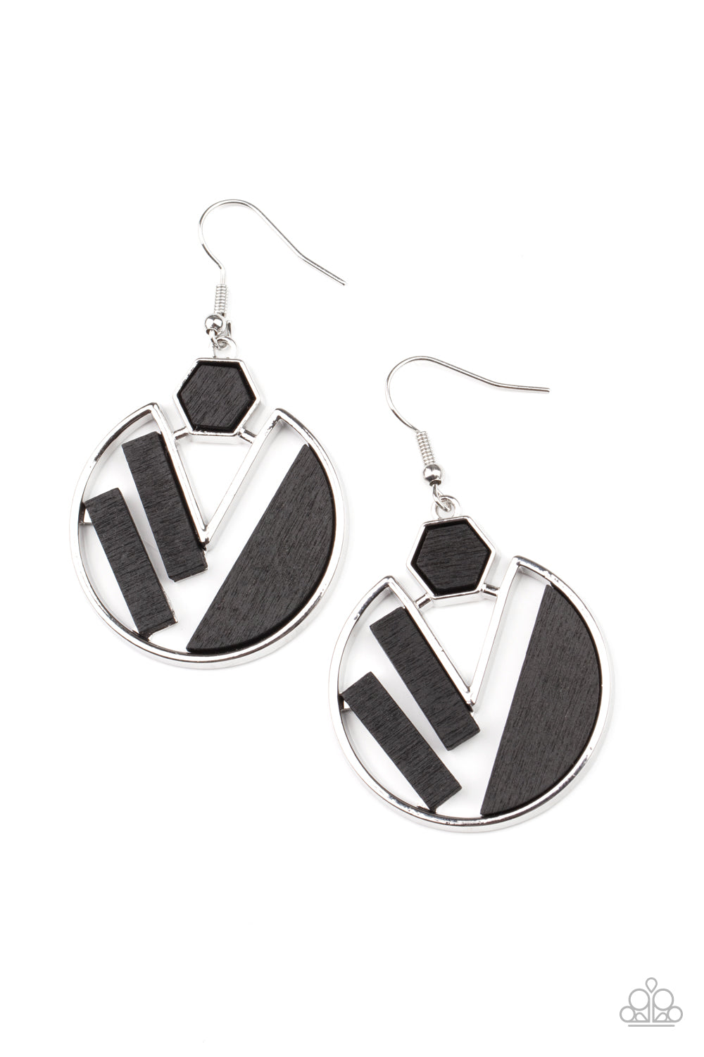 Paparazzi- Petrified Posh - Black Earrings