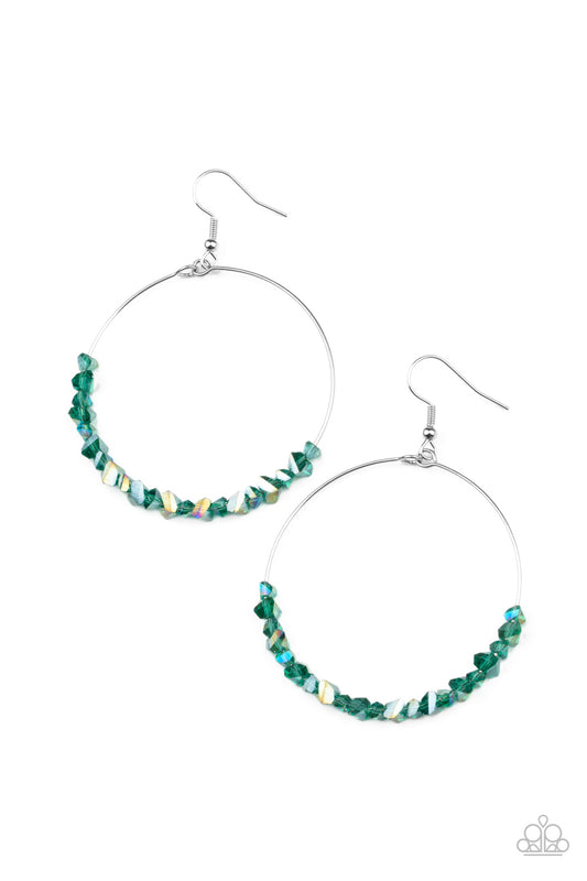 Paparazzi - Glimmering Go-Getter - Green Earrings