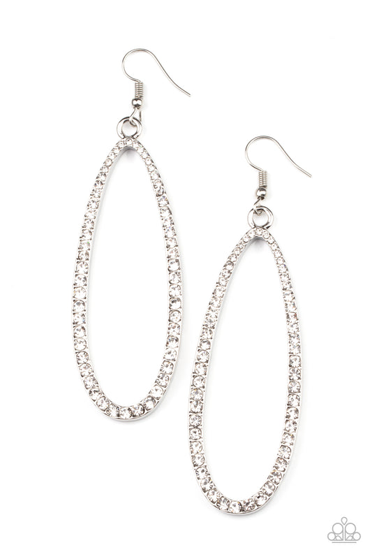 Paparazzi Dazzling Decorum - White Earrings