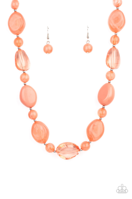 Paparazzi - Staycation Stunner Orange Necklace and I Need a Staycation Orange Bracelet