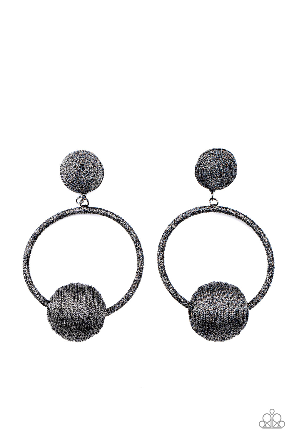 Paparazzi- Social Sphere - Black Post Earrings