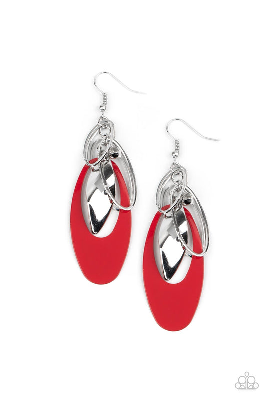 Paparazzi - Ambitious Allure - Red Earrings